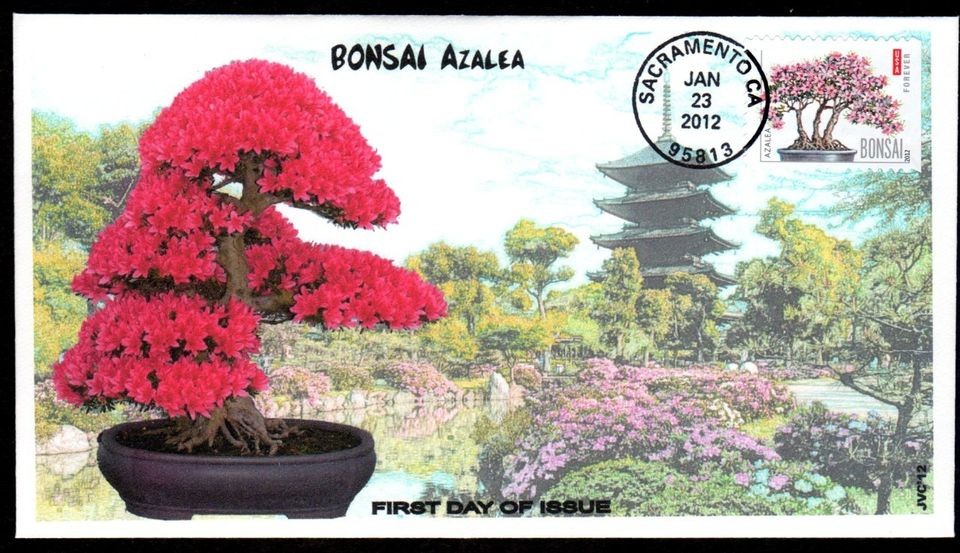 JVC CACHETS   2012 BONSAI   AZALEA   FIRST DAY COVER   FDC   L.E. OF 