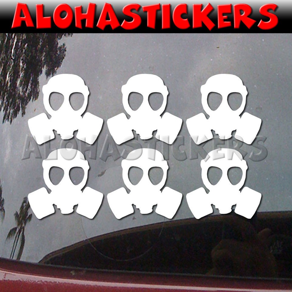   inch GAS MASK Car Truck Moped Vinyl Decal Window Sticker L38S 2