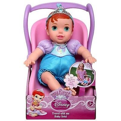   DISNEY PRINCESS~TRAVE​L w/ME BABY ARIEL DOLL~LITTLE MERMAID~CAR SEAT