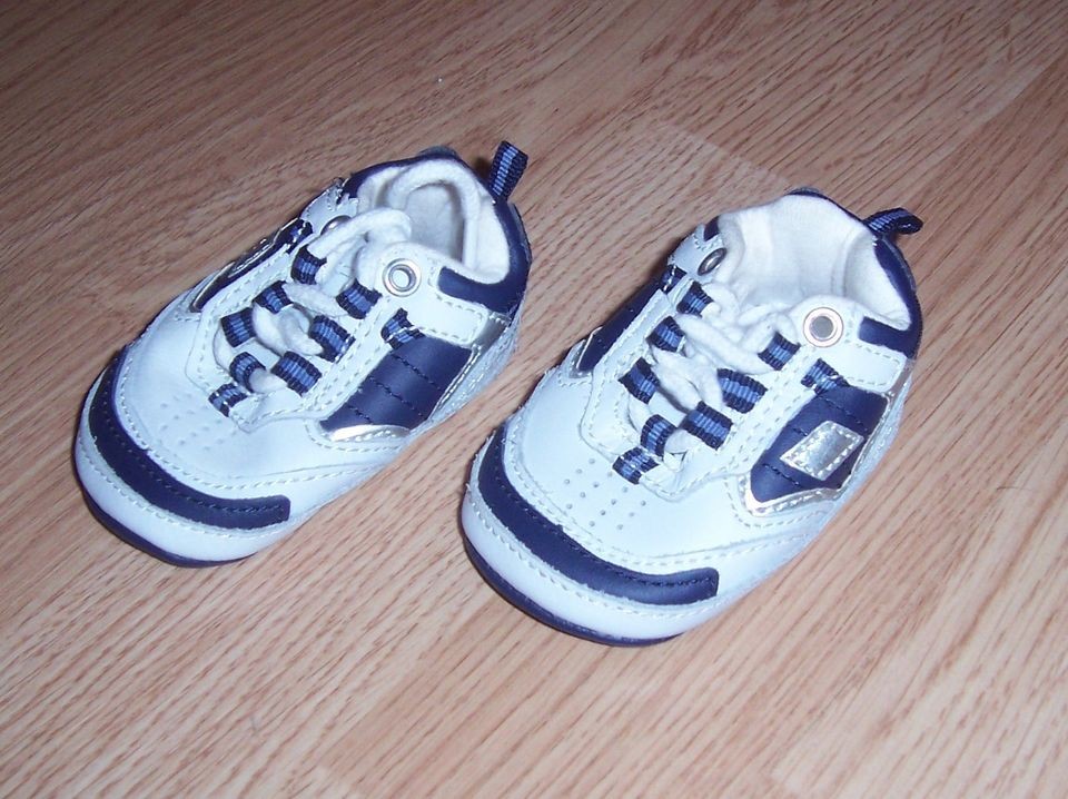 Koala Baby Boy White & Blue Athletic Gym Shoes Sneakers Size 1
