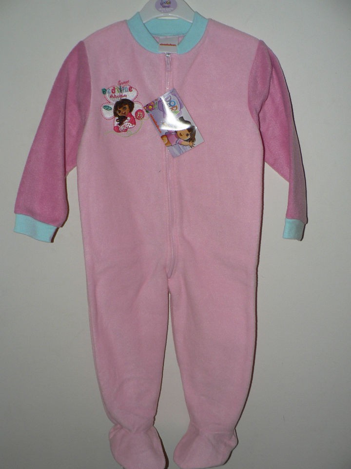 BABY GIRL PINK DORA THE EXPLORER FLEECE SLEEPSUIT ONESIE