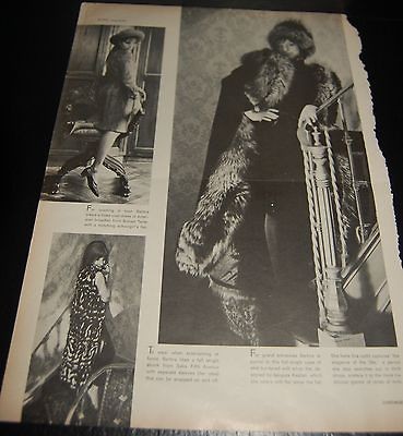 VINTAGE BARBRA STREISAND in FUR COAT ADS CLIPPINGS JAGUAR SILVER FOX 