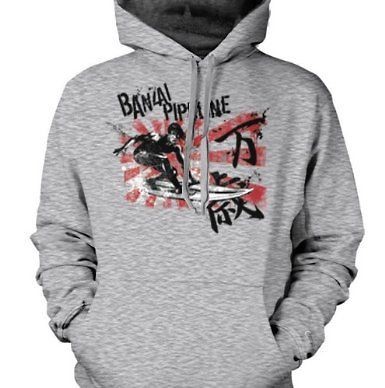 Banzai Pipeline Sweatshirt Hoodie Japanese Surfing Writing Pullover 