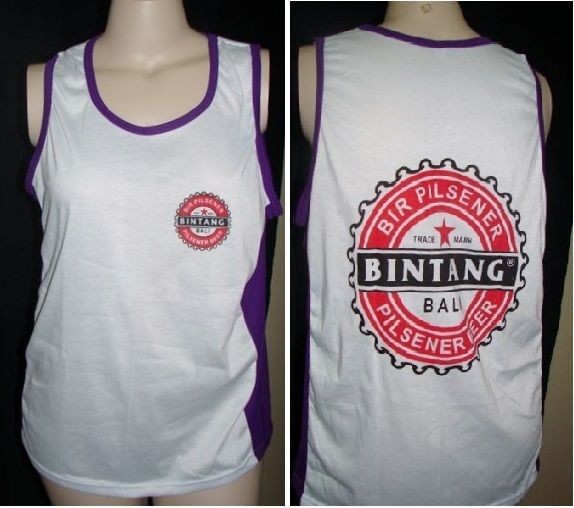 NEW BINTANG BALI BEER SINGLET TOP CAMISOLE SHIRT PINK PURPLE M, L