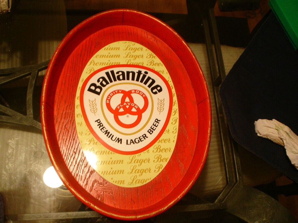 Vintage Ballantine Lager Beer Oval Serving Tray 12 x 16