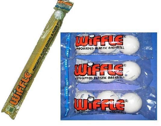 10 Official Baseball Wiffle® Balls and 1 Bat