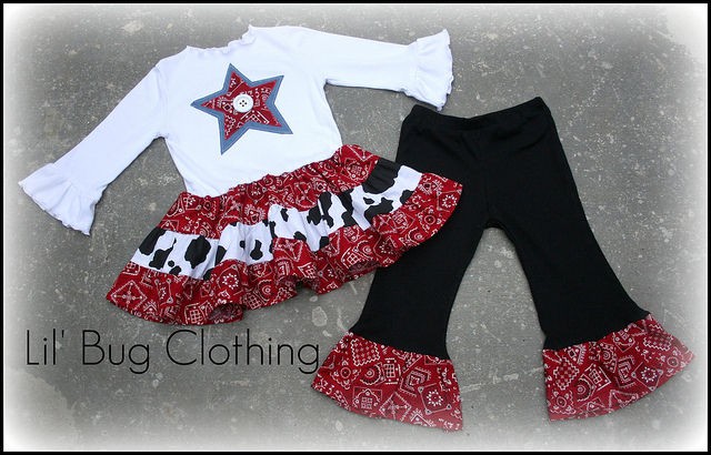 Custom Western Wear Cowgirl Set Bandana Pageant Girl