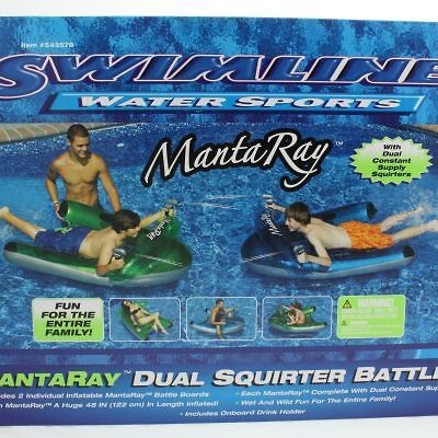   Dual Squirter Gun Inflatable Battle Boards Pool Lounger Water Rafts