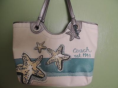 COACH PRINT BEACH STAR TOTE F19212 SV/MULTICOLOR 