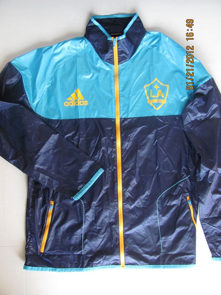 NWT ADIDAS Packable FZ Wind Breaker Jacket LA GALAXY ML Soccer 