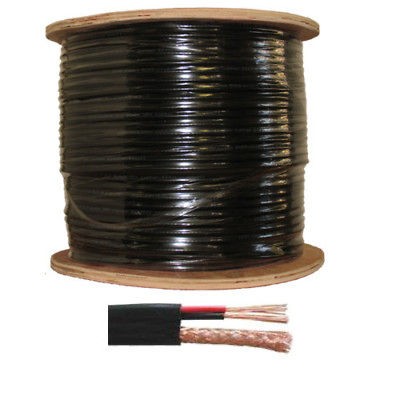 1000FT RG 59U SIAMESE CABLE, 18/2AWG POWER Cable, 20AWG COAX Cable, UL 