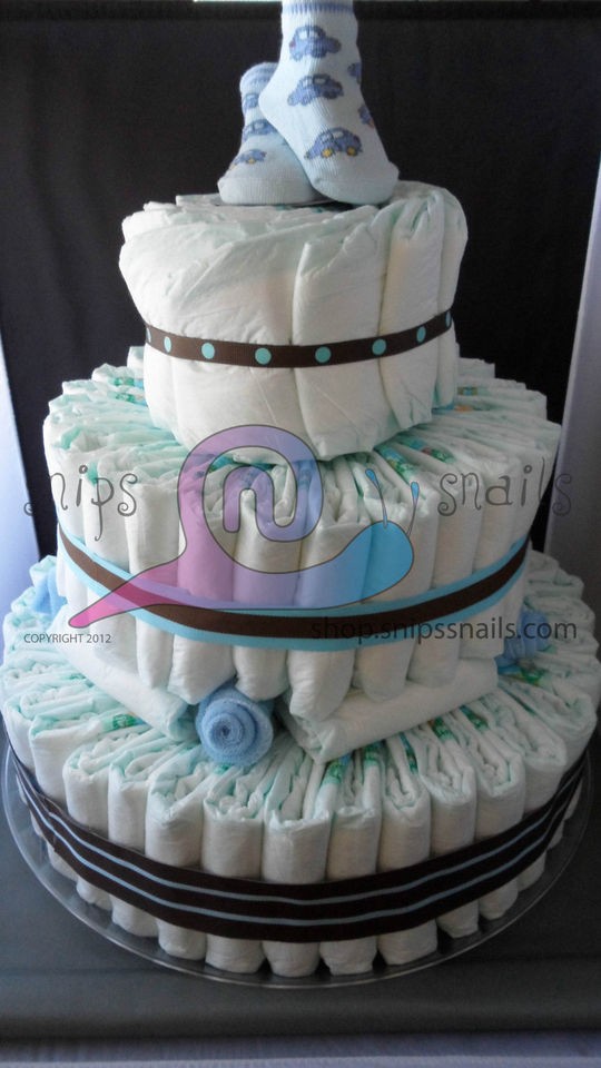 Tier Diaper Cake with Wine Bottle Holder