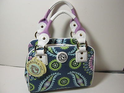 NEW SPARTINA 449 Freeport Box Bag NWT Blue Green Purple code 2989