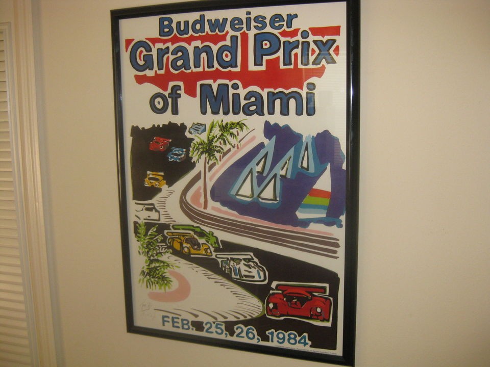 Jack Amoroso Signed Print 1984 Budweiser Grand Prix of Miami Race