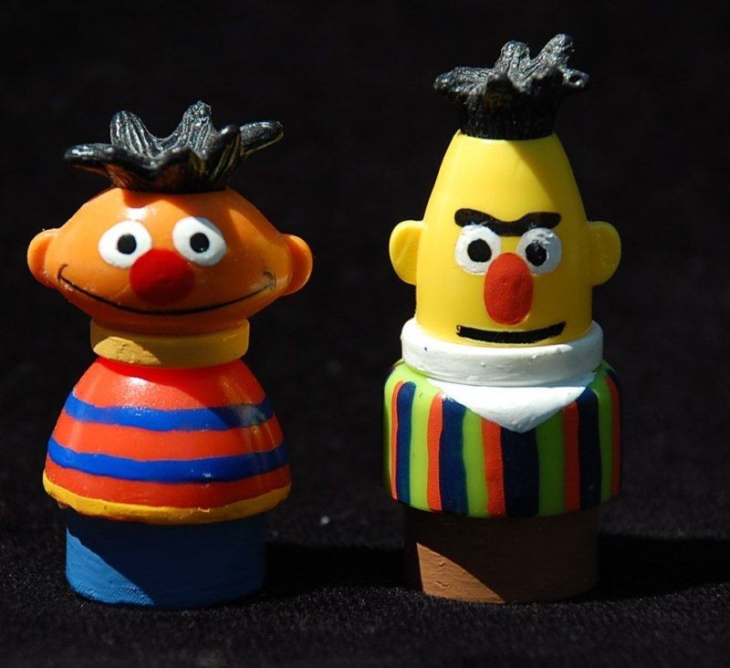 BERT & ERNIE Custom Painted Vintage SESAME STREET Fisher Price Little 