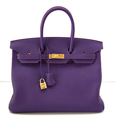 HERMES BIRKIN 35 bag IRIS Gold Hardware Royal colour