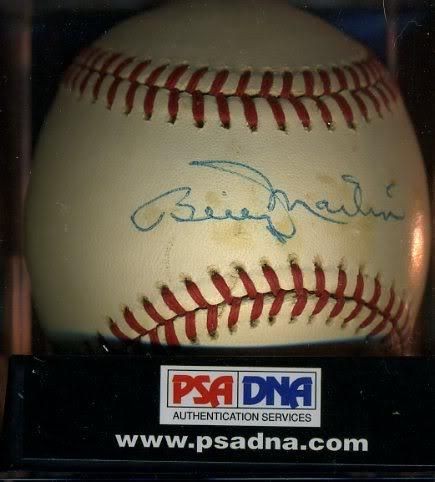 BILLY MARTIN PSA/DNA SIGNED OFFICAL AL BASEBALL FULL LETTER CERTIFIED 