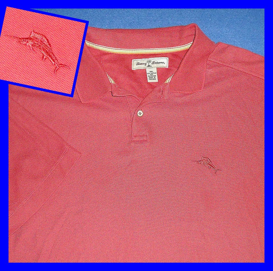 XXL POLO BERRY WINE MARLIN COTTON POLY PIQUE PULLOVER MENS TOMMY 