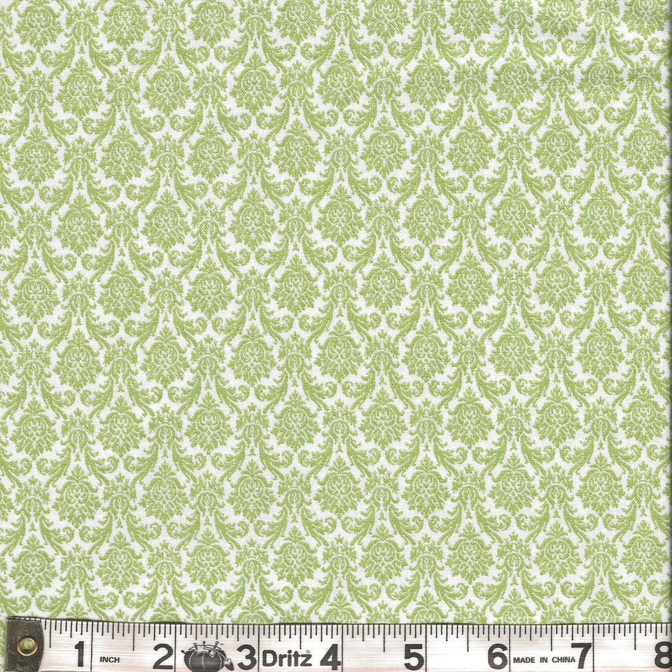 Moda BLITZEN Damask Snow White Pear Fabric by the 1/2 yard by Basic 