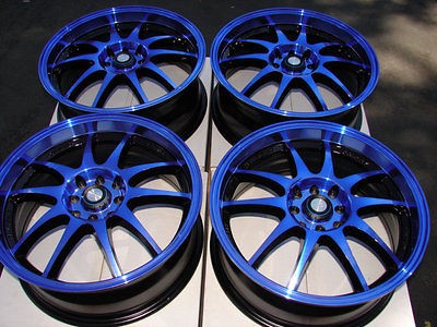   4x114.3 Blue Effect Wheels Yaris Civic G5 G3 Forenza Lancer 4 Lug Rims