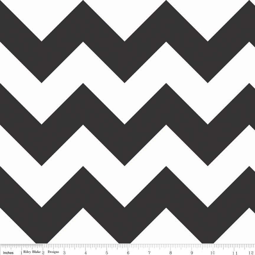 Riley Blake Chevron Large Chevron Black, 1 yard 100% cotton