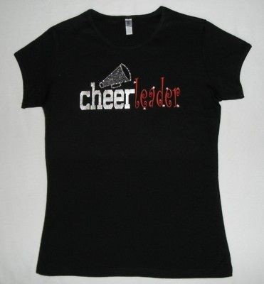 CHEER LEADER TSHIRT Rhinestone Spirit Wear School Sport