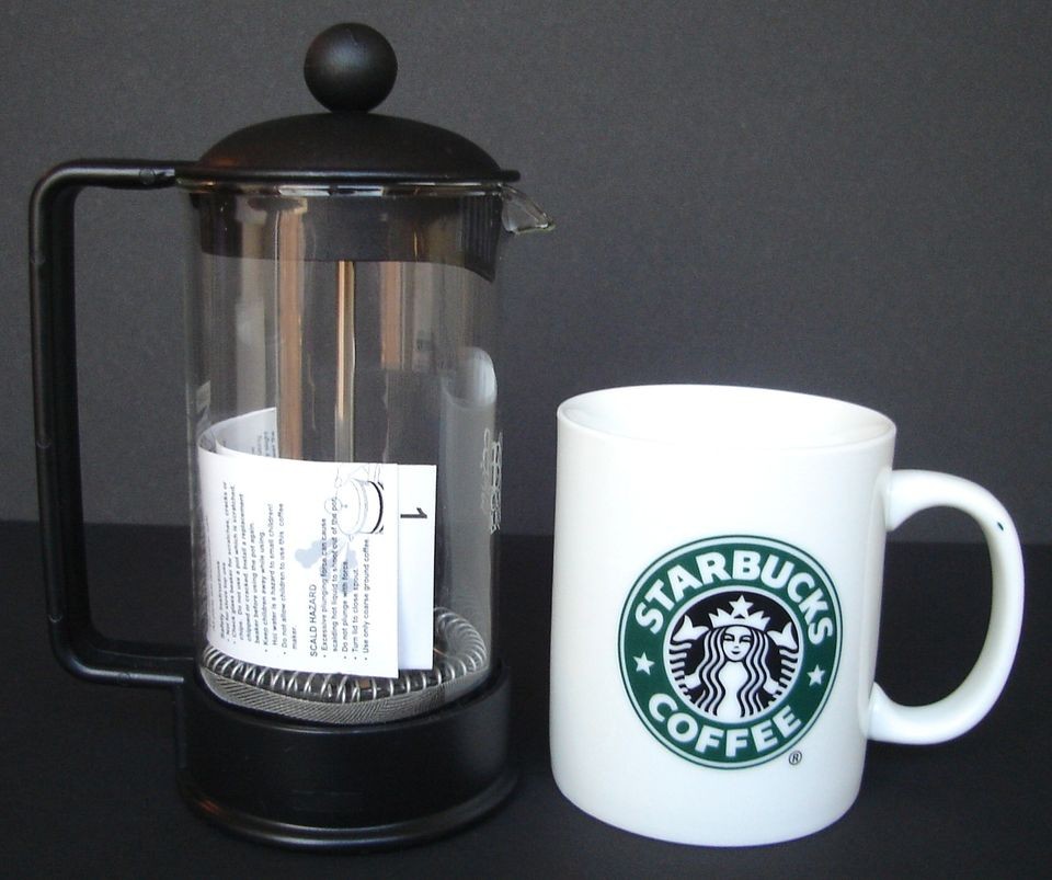 New B & B Cognac Liqueur Bodum French Press 12oz & Starbucks Mug 2006 