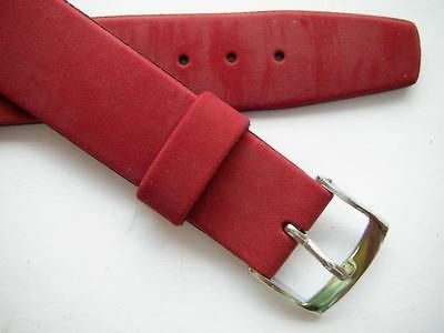 Olma red suede swiss made watch band 19 mm