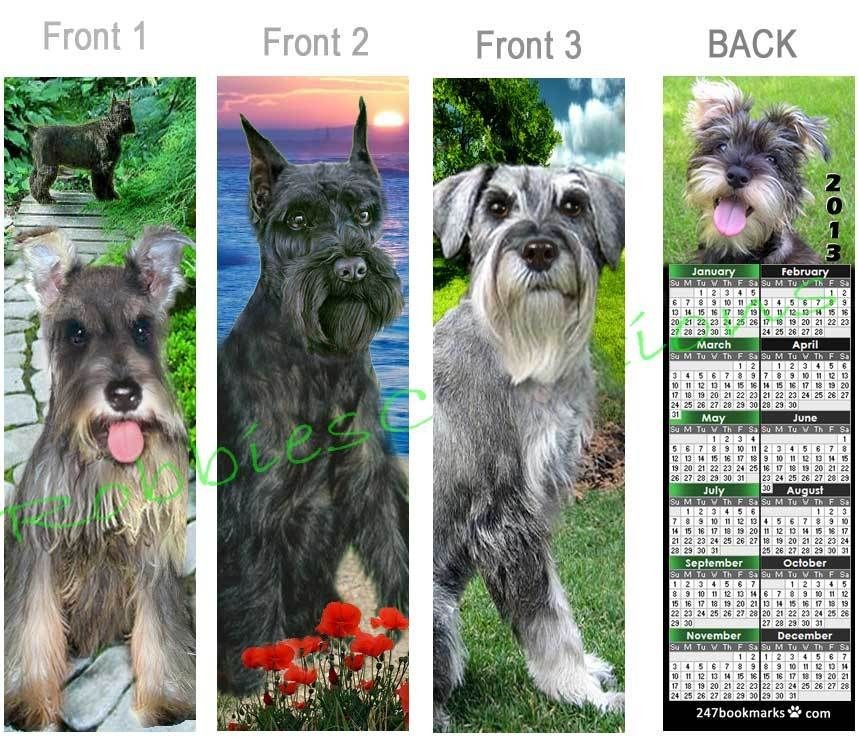 SCHNAUZER 2013 CALENDAR BOOKMARK Standard Dog CARD Figurine Ornament 