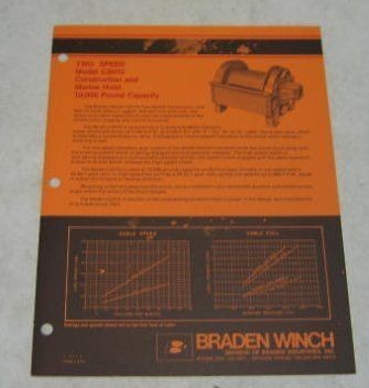 Braden Winch 1976 C2H10 Hoist Sales Brochure