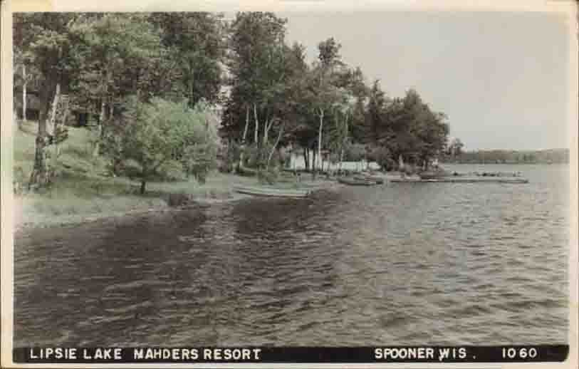 ZY714 RPPC Spooner Wis WI Lipsie Lake Mahders Resort