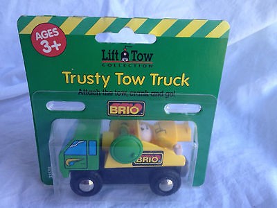 BRIO Wooden Railway Trusty Tow Truck 33528 Made in Sweden