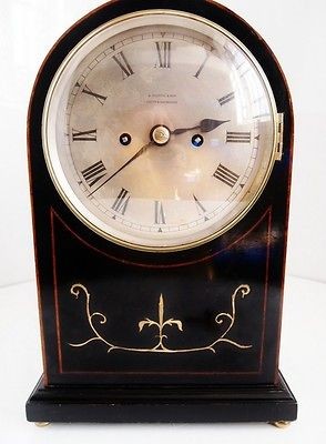 Stunning antique 19th c English ebonised double Fusee Striking Bracket 