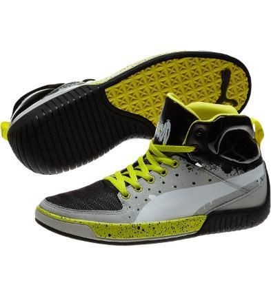 Puma Subaru Global Rallycross Graffic Mid Top Shoes Black/Gray/Lim​e 