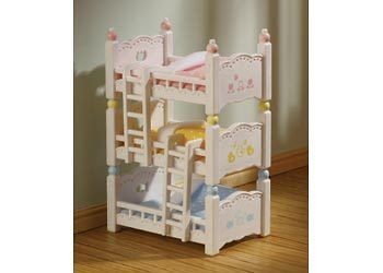 Sylvanian Families Triple Bunk Beds pillow blanket NEW