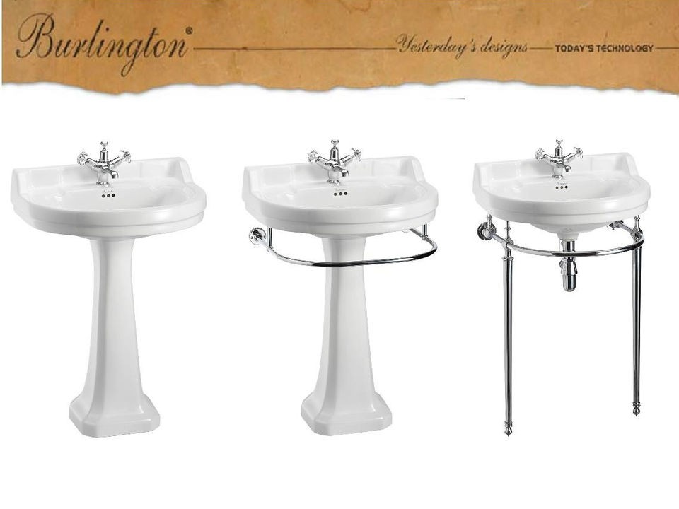 BURLINGTON TRADITIONAL EDWARDIAN ROUND MEDIUM BASIN & PEDESTAL WASH 