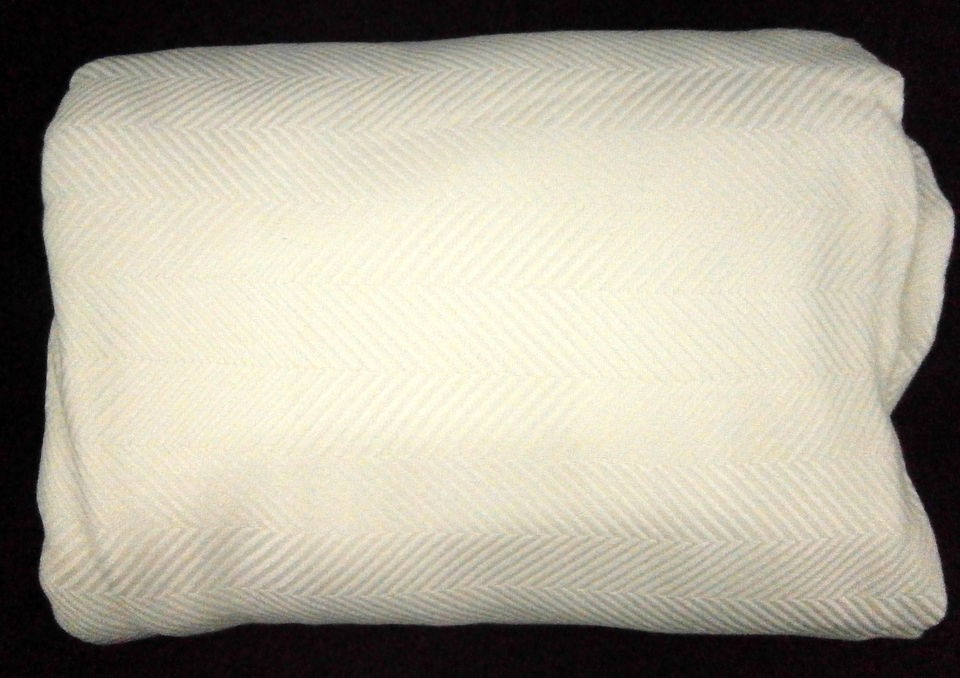 Company Store Charisma Egyptian Chevron Blanket White King NWD #5630S 