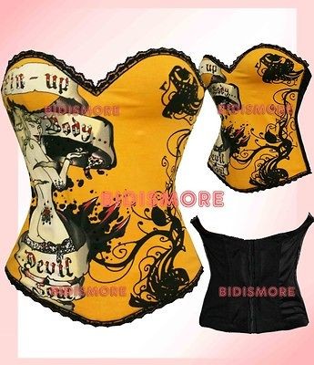 Yellow Punk Devil Angel Fashion Bustier Corset Top M