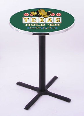 Texas Hold Em   Poker 36 or 42 Tall Black X Base Pub Bar Table   28 