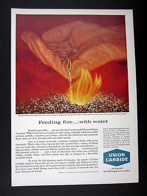Union Carbide Calcium Carbide Acetylene Gas 1961 print Ad 