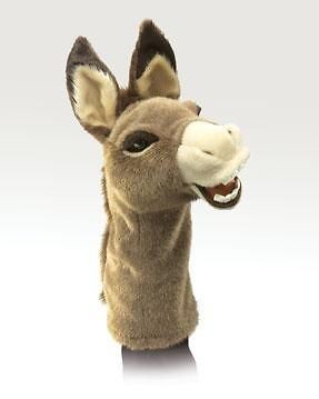 Folkmanis Donkey Stage Puppet 11 Tan Brown White VBS Kids Church PLAY 