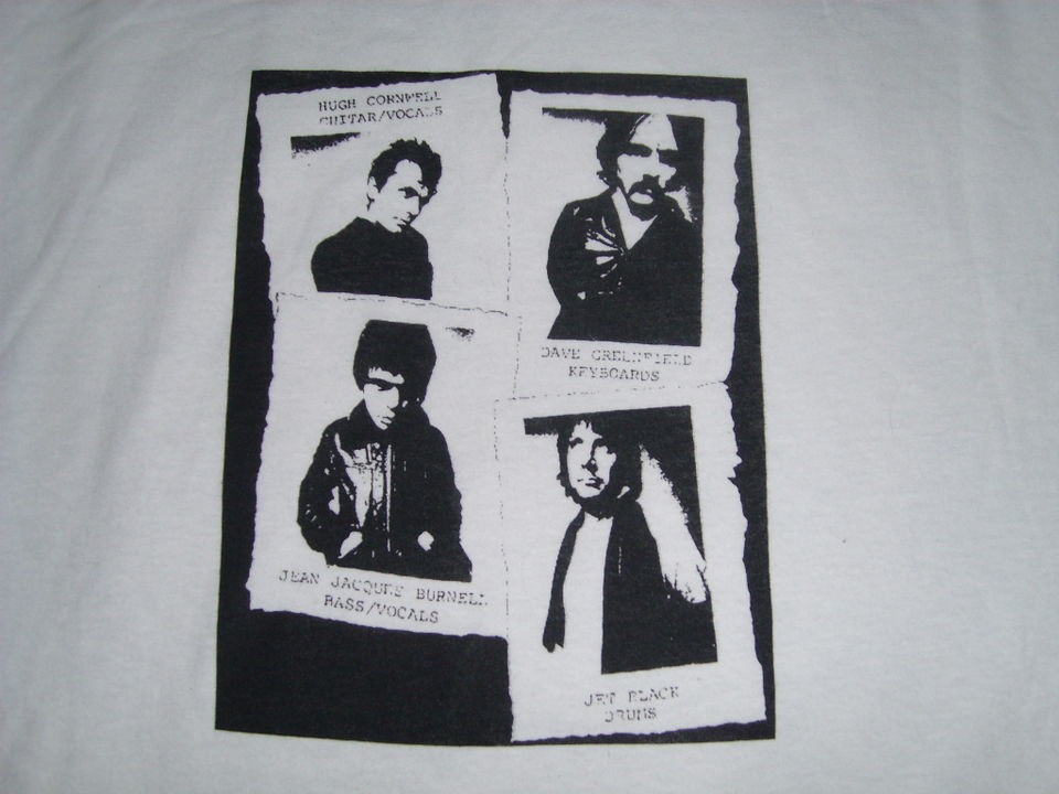   BAND T SHIRT PUNK HUGH CORNWELL JJ BURNELL JET BLACK DAVE GREENFIELD