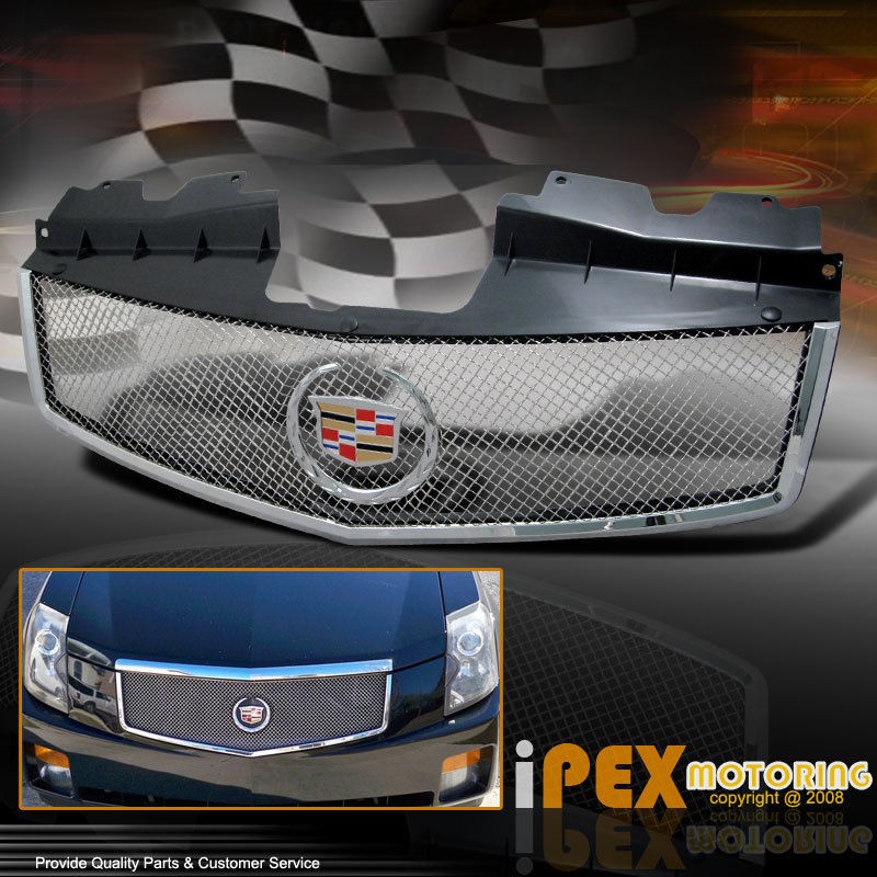 CADILLAC CTS CT S Chrome Mesh Grille Grill w/OEM EMBLEM(Fits Cadillac 