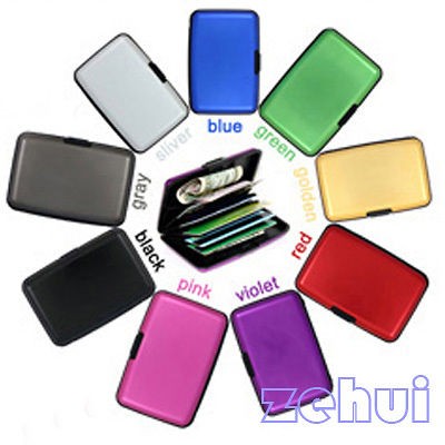 Business ID Credit Card Wallet Holder Aluminum Metal Case Waterproof 