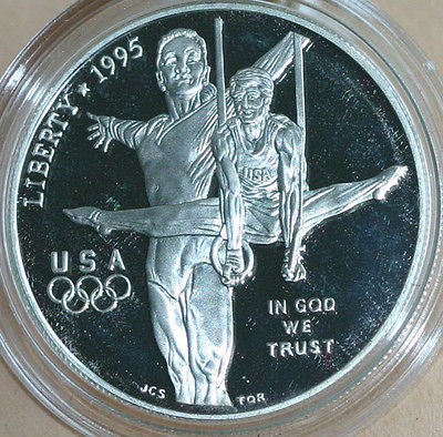   Gymnast Silver Dollar COIN ONLY Olympic Commemorative US Mint