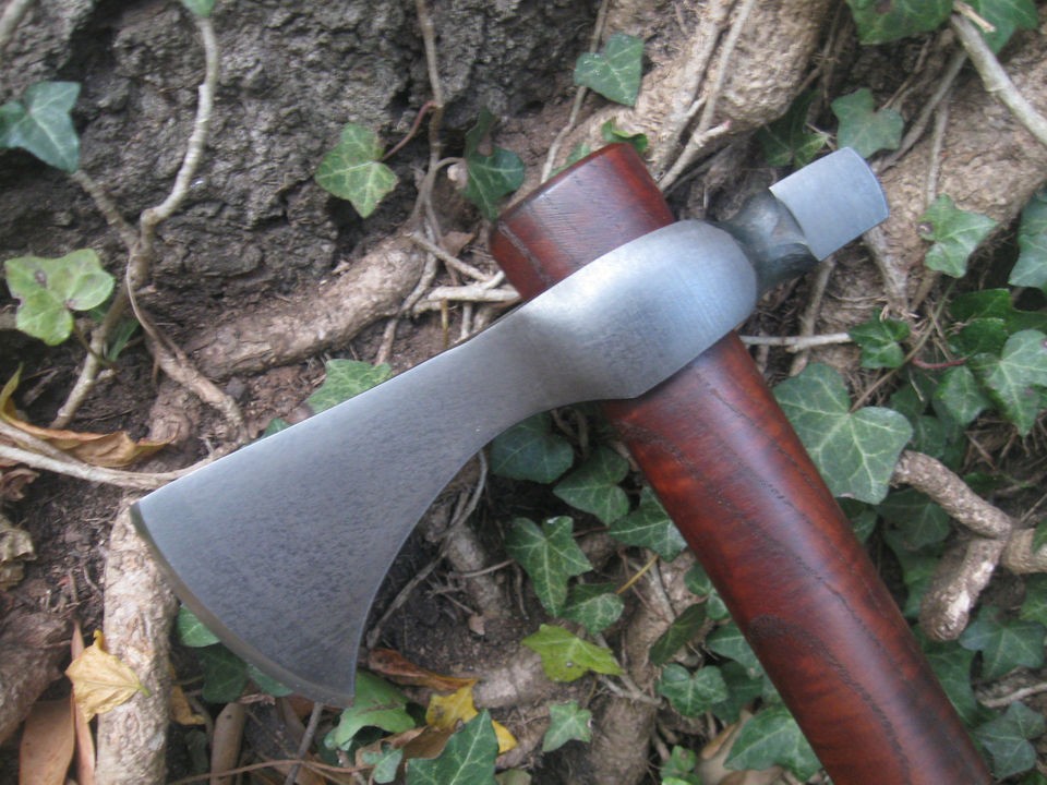 BLACKSMITH HAND FORGED HAMMER POLL  TOMAHAWK CAMP AXE