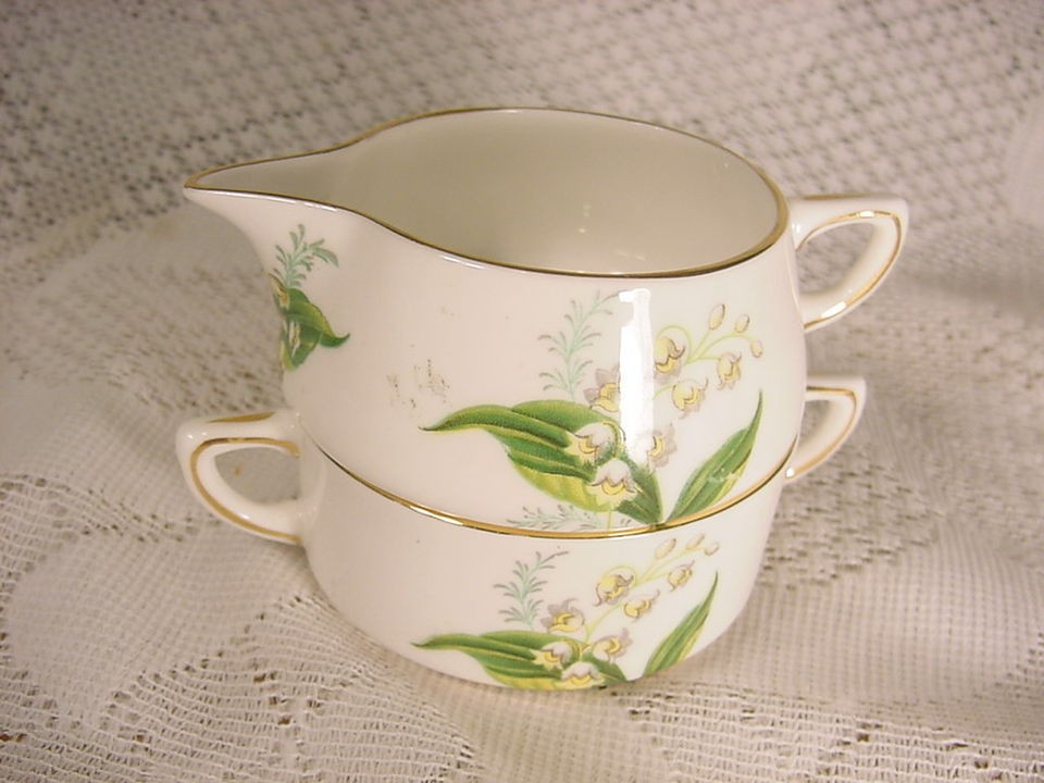 Hammersley Bone China Lily of the Valley Stacking Sugar & Creamer 