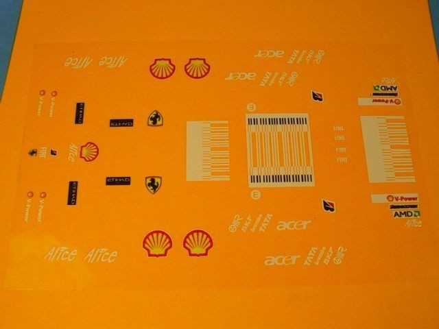 Mid Americas Ferrari F 1 1/24 & 1/32 scale sticker set