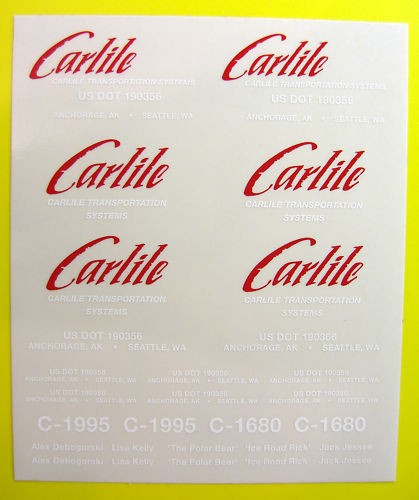 Tamiya 1/14 Truck Carlile ice road stickers decals