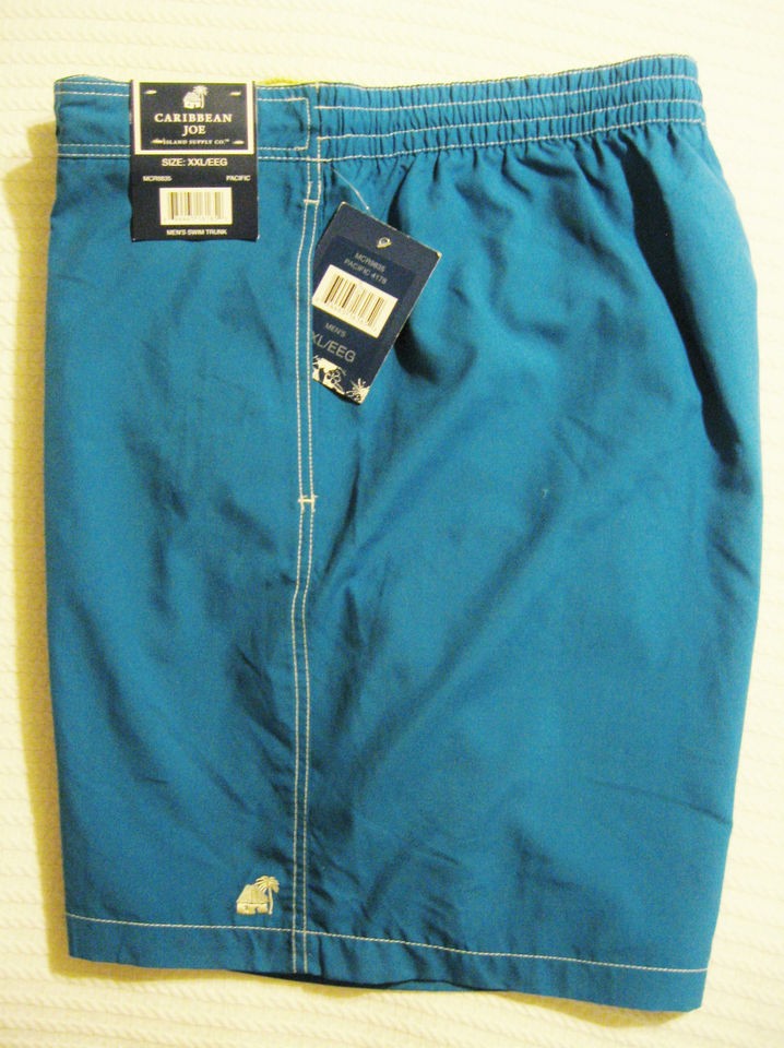 CARIBBEAN JOE Mens Swim Trunks Pacific Blue Sizes XL 36W or XXL 42 